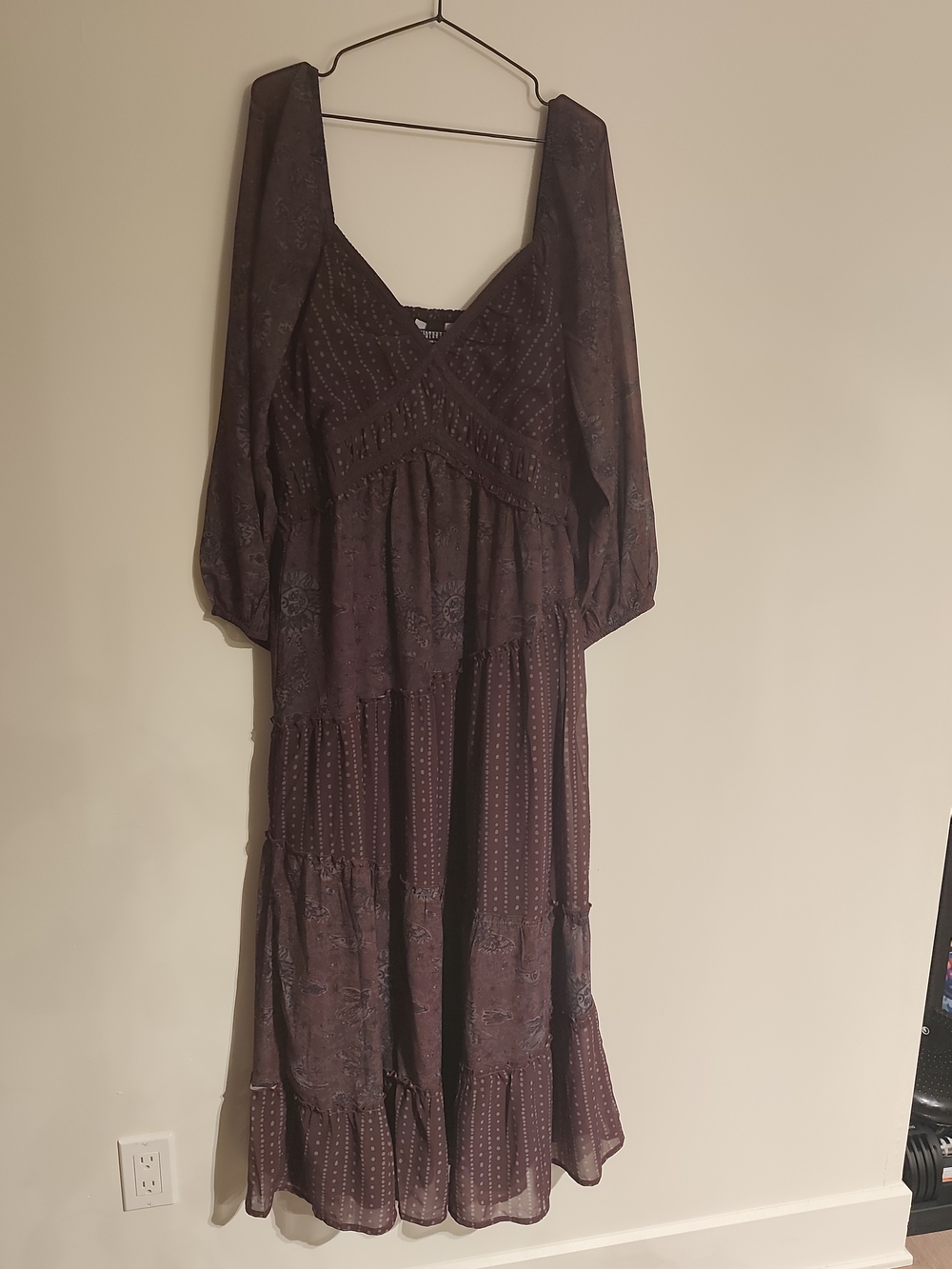 New Disturbia Pact Paisley Maxi Dress, Whimsical/Whimsigoth Size US10/UK14/EU42
